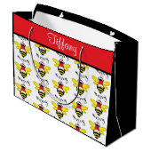 Bee Merry Holiday Gift Bag Groot Cadeauzakje (Achterkant Gekanteld)