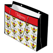 Bee Merry Holiday Gift Bag Groot Cadeauzakje (Voorkant Gekanteld)