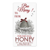 Bee Merry Holiday Honey Red Retour Adres Label (Voorkant)