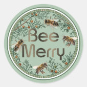 Bee Merry Honeybee Holiday Sticker (Voorkant)