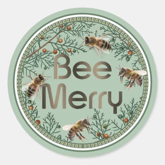 Bee Merry Honeybee Holiday Sticker (Voorkant)
