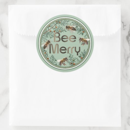 Bee Merry Honeybee Holiday Sticker (Tas)