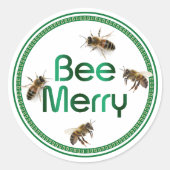 Bee Merry Honeybee Holiday Sticker (Voorkant)