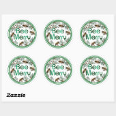 Bee Merry Honeybee Holiday Sticker (Vel)