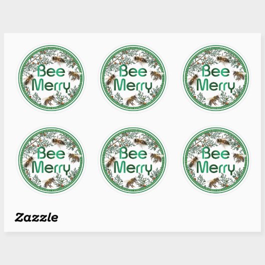Bee Merry Honeybee Holiday Sticker (Vel)