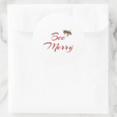 Bee Merry Honeybee Holiday Sticker Rode tekst (Tas)