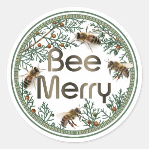 Bee Merry Honeybee Kerstvakantie Sticker
