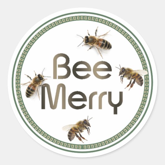 Bee Merry Honeybee Kerstvakantie Sticker (Voorkant)