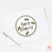 Bee Merry Honeybee Kerstvakantie Sticker (Envelop)
