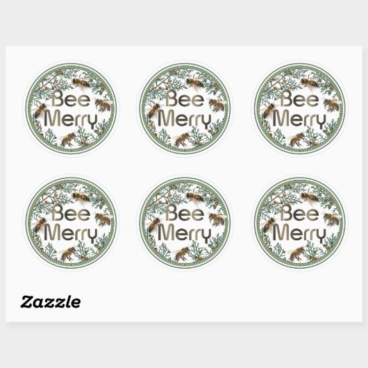 Bee Merry Honeybee Kerstvakantie Sticker (Vel)