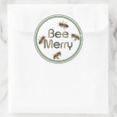 Bee Merry Honeybee Kerstvakantie Sticker (Tas)