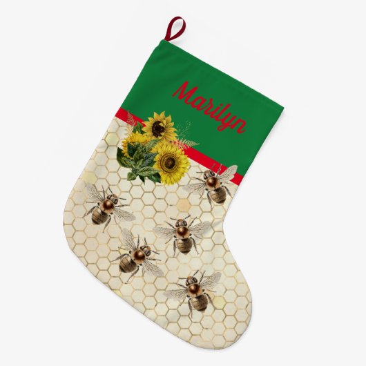 Bee Merry kerstbloem Grote Kerstsok (Voorkant (Hangend))