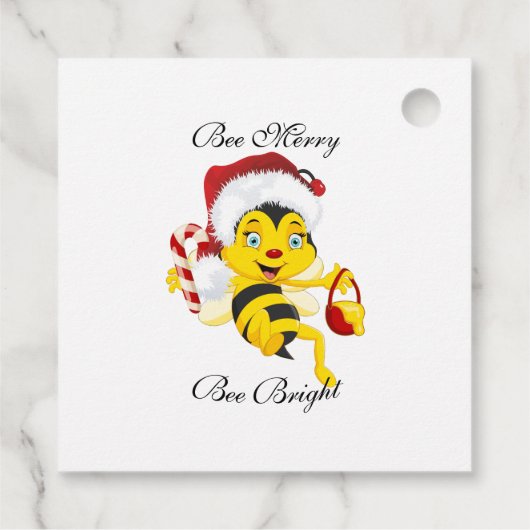 Bee Merry kerstCartoon Bedankjes Labels (Achterkant)