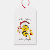Bee Merry kerstCartoon Cadeaulabel (Voorkant)