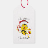 Bee Merry kerstCartoon Cadeaulabel (Achterkant)