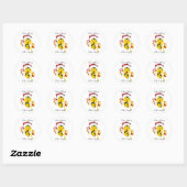 Bee Merry kerstCartoon Ronde Sticker (Vel)