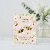 BEE Mij Mijn Valentijn!  Kassaansluiting Vakantiew Feestdagenkaart (Staand voorkant)