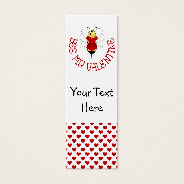 Bee mijn Valentijn Bladwijzer Mini Visitekaartjes (Voorkant)