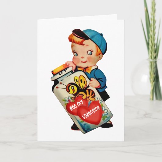 Bee Mijn Valentijn Gevouwen Wenskaart Kaart (Voorkant)