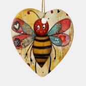 Bee mijn Valentijn harten Keramisch Ornament (Rechts)