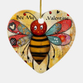 Bee mijn Valentijn harten Keramisch Ornament (Achterkant)