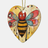 Bee mijn Valentijn harten Keramisch Ornament (Links)