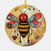 Bee mijn Valentijn harten Keramisch Ornament (Voorkant)