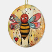 Bee mijn Valentijn harten Keramisch Ornament (Links)