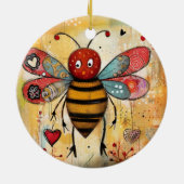 Bee mijn Valentijn harten Keramisch Ornament (Achterkant)