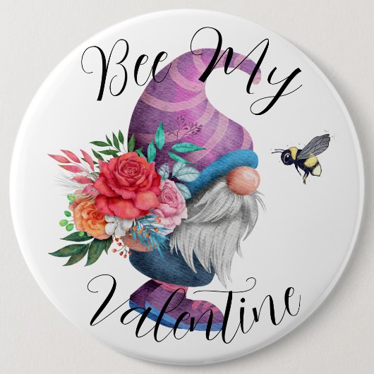 Bee Mijn Valentijn leuke romantische badge Ronde Button 6,0 Cm (Voorkant)