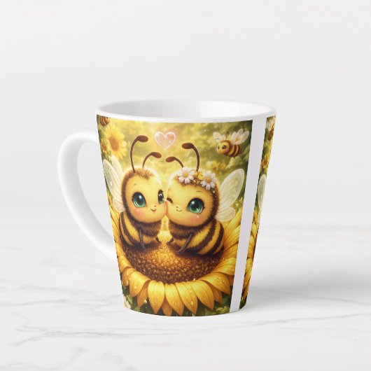 BEE Mijne Zonnebloem Latte Mok (Linkerhoek)