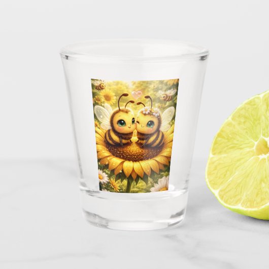 BEE Mijne Zonnebloem Shot Glas (Voorkant)