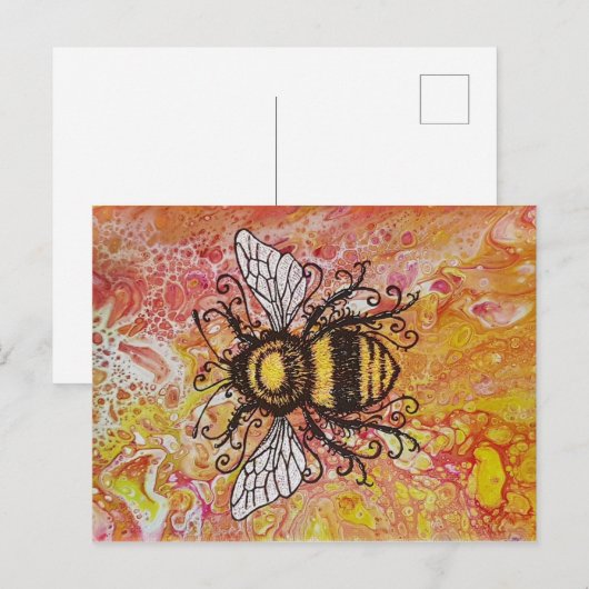 'Bee Mine' briefkaart (Voorkant / Achterkant)