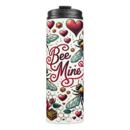 Bee Mine Bumblebee Hearts Valentijnsdag Thermosbeker