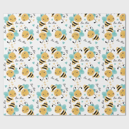 Bee Mine Bumblebeenpatroon Cadeaupapier (Vlak)