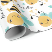 Bee Mine Bumblebeenpatroon Cadeaupapier (Rol Hoek)