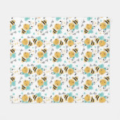 Bee Mine Bumblebeenpatroon Fleece Deken (Voorkant (Horizontaal))