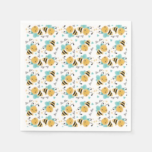 Bee Mine Bumblebeenpatroon Servet (Voorkant)