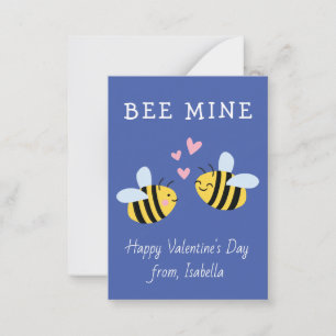 BEE MINE Classroom valentijn Paars Note Card Notitiekaartje