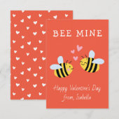 BEE MINE Classroom valentijn Red Note Card Bedankkaart (Voorkant / Achterkant)