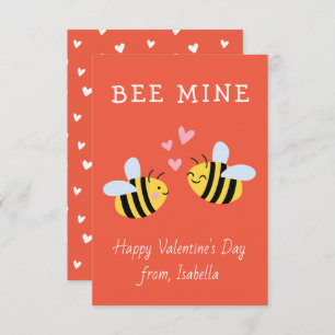 BEE MINE Classroom valentijn Red Note Card Bedankkaart