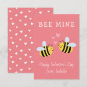 BEE MINE Classroom valentijn Roze notitiekaart (Voorkant / Achterkant)