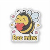 Bee Mine Cute Chubby Bumblebee Valentine Pun  Sticker (Voorkant)