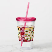 Bee Mine Floral Love Lijst Acryl Drinkbeker (Achterkant)