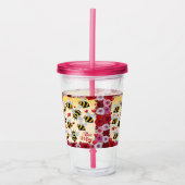 Bee Mine Floral Love Lijst Acryl Drinkbeker (Voorkant)