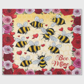 Bee Mine Floral Love Lijst Cadeaupapier (Vlak)