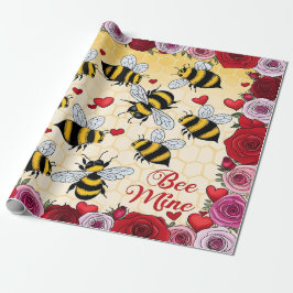 Bee Mine Floral Love Lijst Cadeaupapier