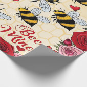 Bee Mine Floral Love Lijst Cadeaupapier (Hoek)