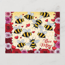 Bee Mine Floral Love Lijst Feestdagenkaart