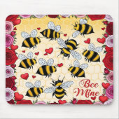 Bee Mine Floral Love Lijst Muismat (Voorkant)